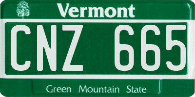 VT license plate CNZ665