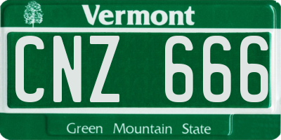 VT license plate CNZ666