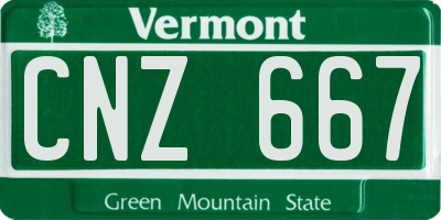 VT license plate CNZ667