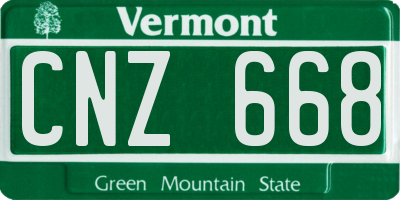 VT license plate CNZ668