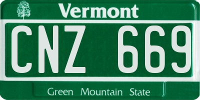 VT license plate CNZ669