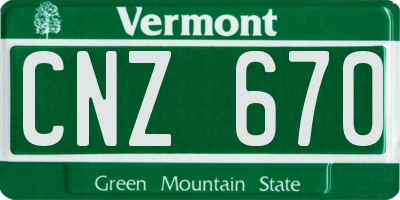 VT license plate CNZ670