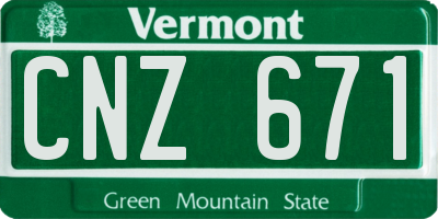 VT license plate CNZ671