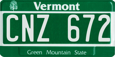 VT license plate CNZ672