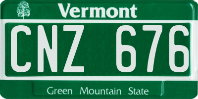 VT license plate CNZ676