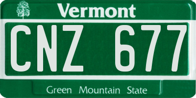 VT license plate CNZ677