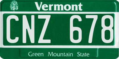 VT license plate CNZ678
