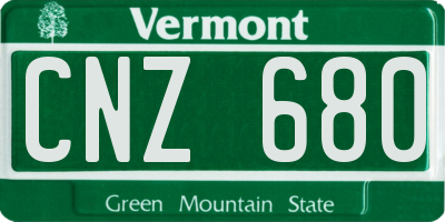VT license plate CNZ680
