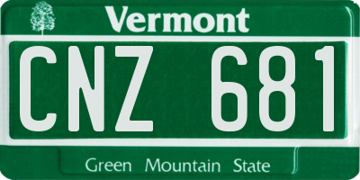 VT license plate CNZ681