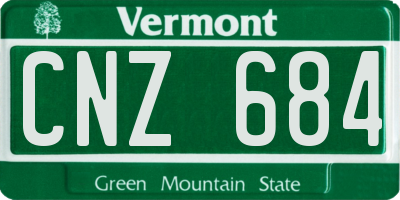 VT license plate CNZ684