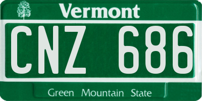 VT license plate CNZ686