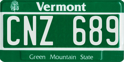 VT license plate CNZ689
