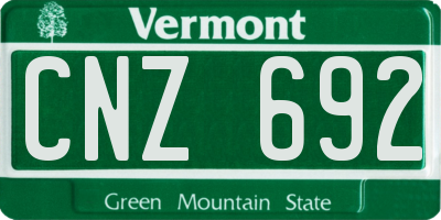 VT license plate CNZ692