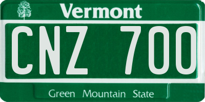 VT license plate CNZ700