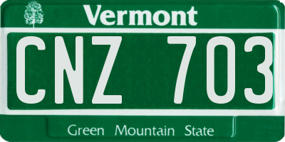 VT license plate CNZ703
