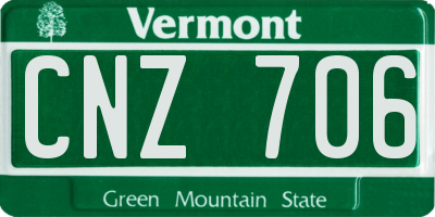 VT license plate CNZ706