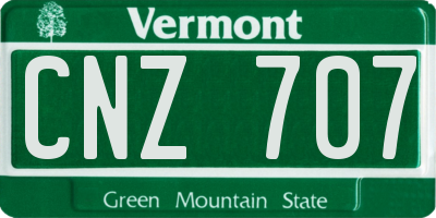 VT license plate CNZ707