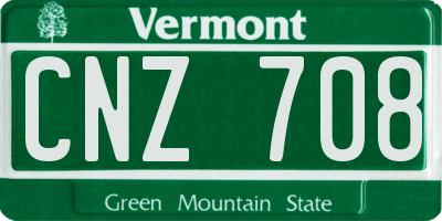 VT license plate CNZ708