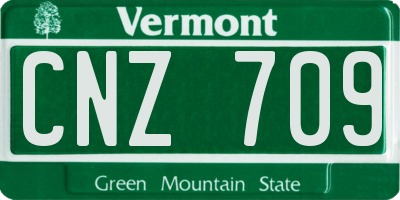 VT license plate CNZ709