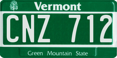VT license plate CNZ712