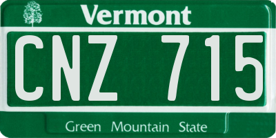 VT license plate CNZ715