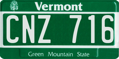 VT license plate CNZ716
