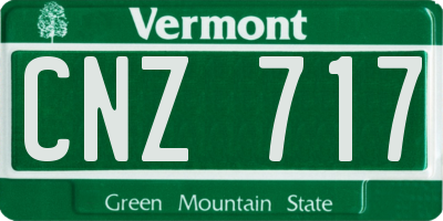 VT license plate CNZ717