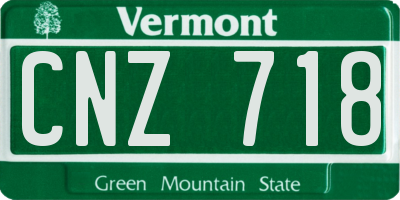 VT license plate CNZ718