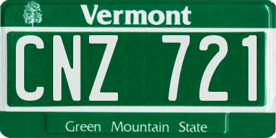 VT license plate CNZ721
