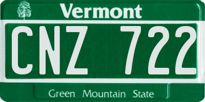 VT license plate CNZ722