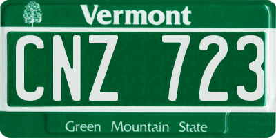 VT license plate CNZ723