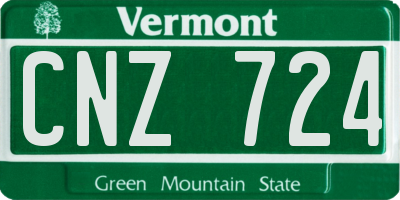 VT license plate CNZ724