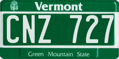 VT license plate CNZ727