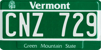 VT license plate CNZ729