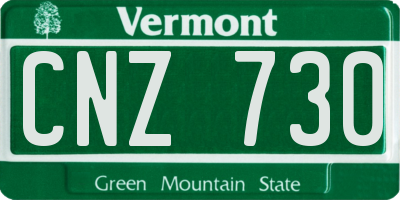 VT license plate CNZ730