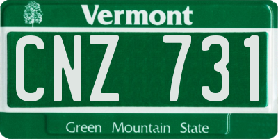 VT license plate CNZ731