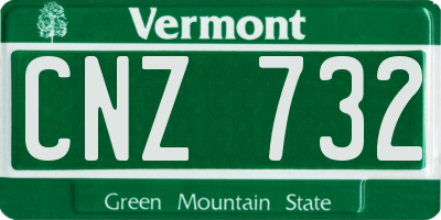 VT license plate CNZ732