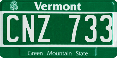 VT license plate CNZ733