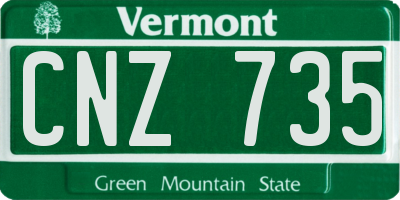 VT license plate CNZ735