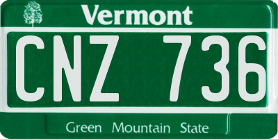 VT license plate CNZ736