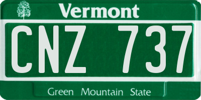 VT license plate CNZ737