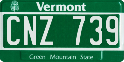 VT license plate CNZ739