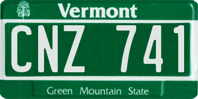 VT license plate CNZ741