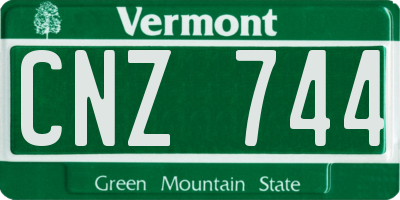 VT license plate CNZ744