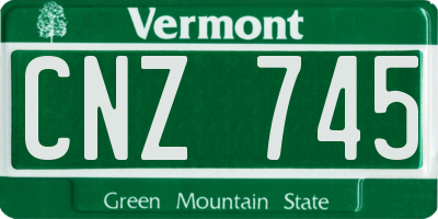 VT license plate CNZ745