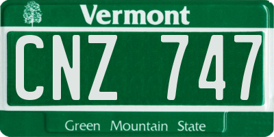 VT license plate CNZ747