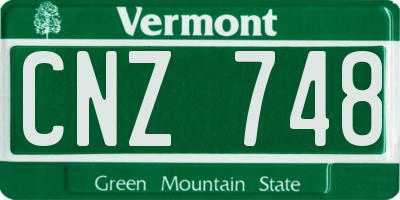 VT license plate CNZ748