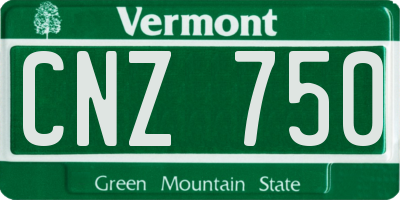VT license plate CNZ750