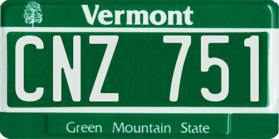 VT license plate CNZ751