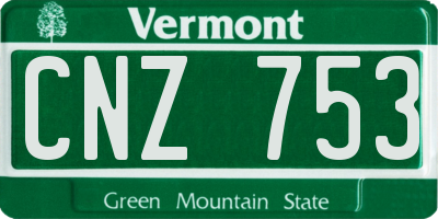 VT license plate CNZ753